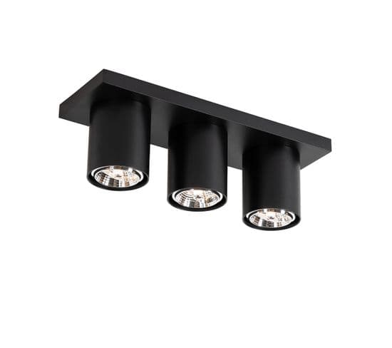 Spot De Plafond Moderne Noir 3 Lumières - Tubo