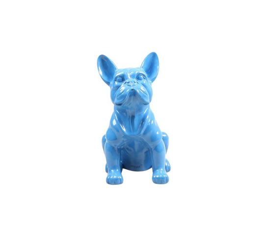 Chien Bouledogue Français Coloré 37 X 25 X 22 Cm Bleu