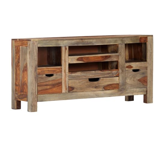 Buffet Gris 100x30x50 Cm Bois Massif