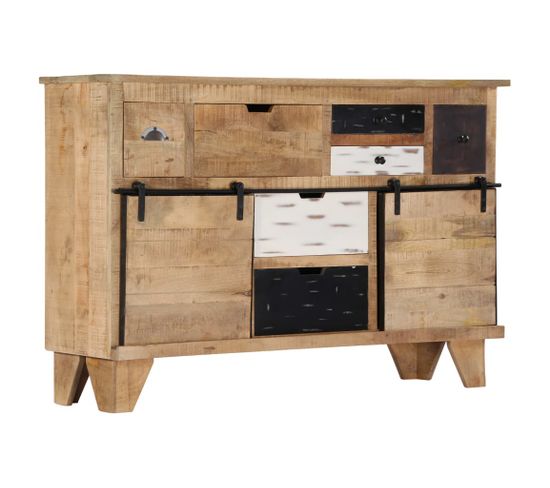 Buffet 140x38x90 Cm Bois De Manguier Massif