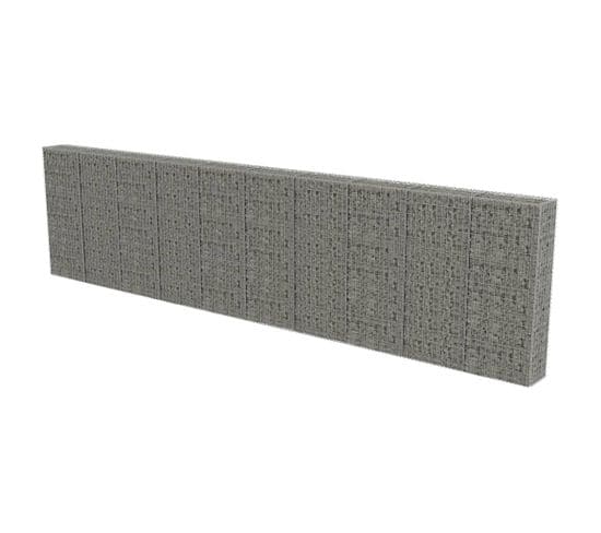 Mur à Gabion Avec Couvercles Acier Galvanisé 600 X 30 X 150 Cm