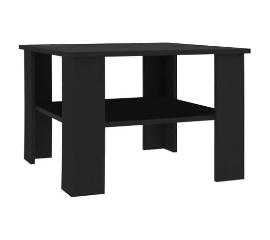 Table Basse Noir 60x60x42 Cm Aggloméré