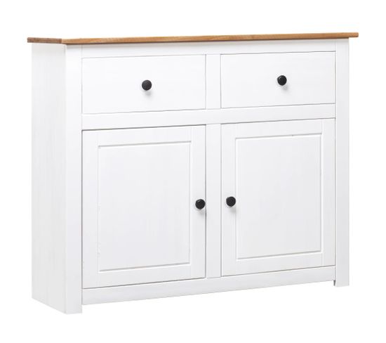 Buffet Blanc 93x40x80 Cm Pin Gamme Panama