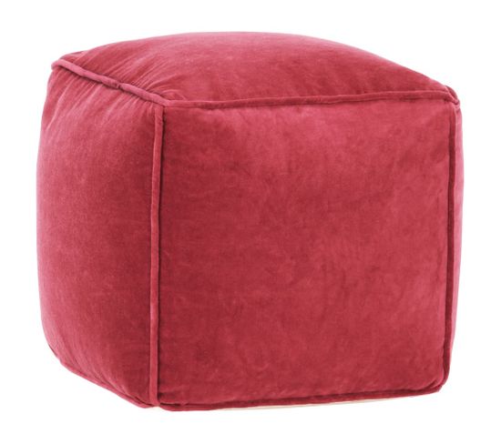 Pouf Velours de coton 40x40x40 cm rose