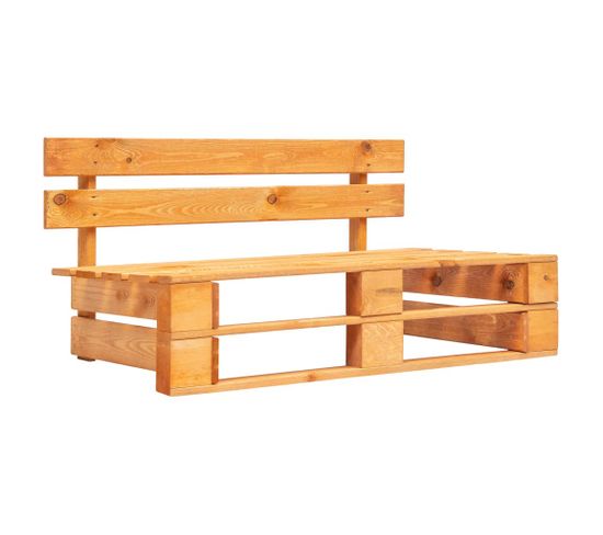 Banc Palette De Jardin Bois Marron Miel