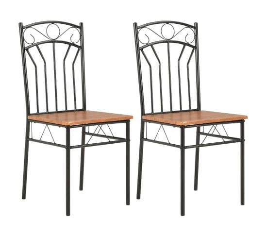 Chaises à Manger Lot De 2 Marron Mdf