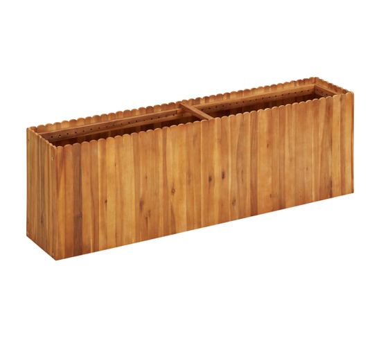 Jardinière De Jardin 150x30x50 Cm Bois Massif D'acacia