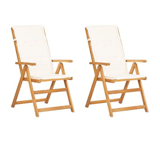 Chaises Inclinables De Jardin 2 Pièces Marron Bois Solide D'acacia