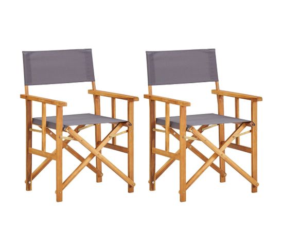 Chaises De Metteur En Scène 2 PCs Bois Massif D'acacia