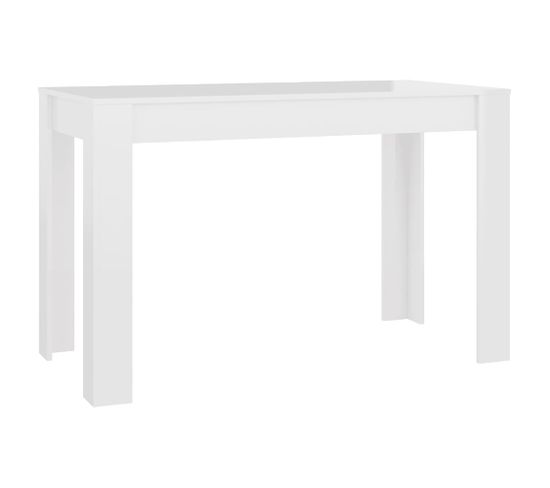 Table De Salle à Manger Blanc Brillant 120x60x76 Cm Aggloméré