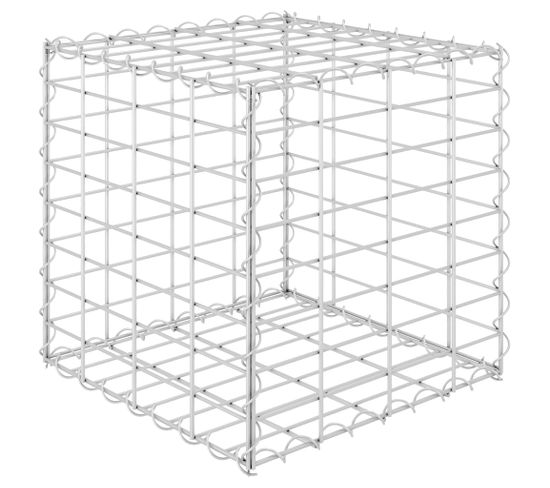 Jardinière Cube à Gabion Fil D'acier 40x40x40 Cm