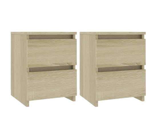 Tables De Chevet 2 PCs Chêne Sonoma 30 X 30 X 40 Cm Aggloméré