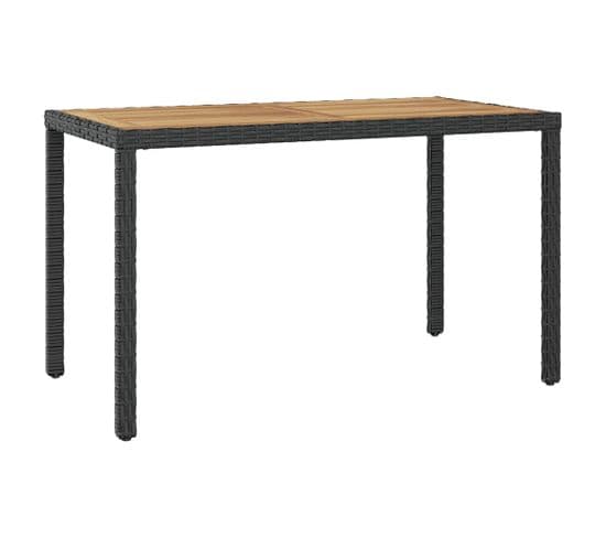 Table De Jardin Noir Et Marron 123x60x74cm Bois D'acacia Solide