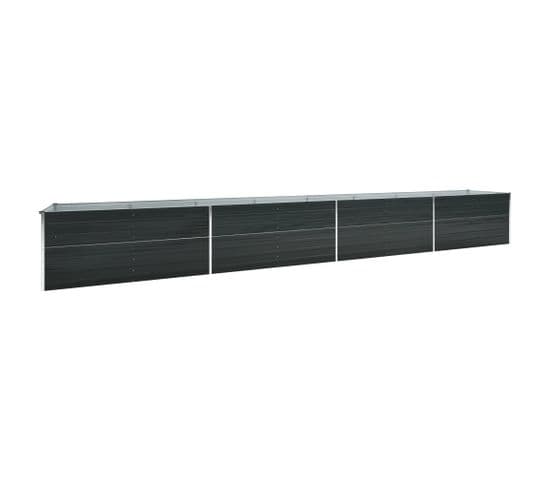 Jardinière De Jardin Acier Galvanisé 600x80x45 Cm Anthracite