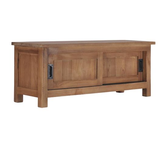 Meuble TV 90x30x35 Cm Bois De Teck Massif