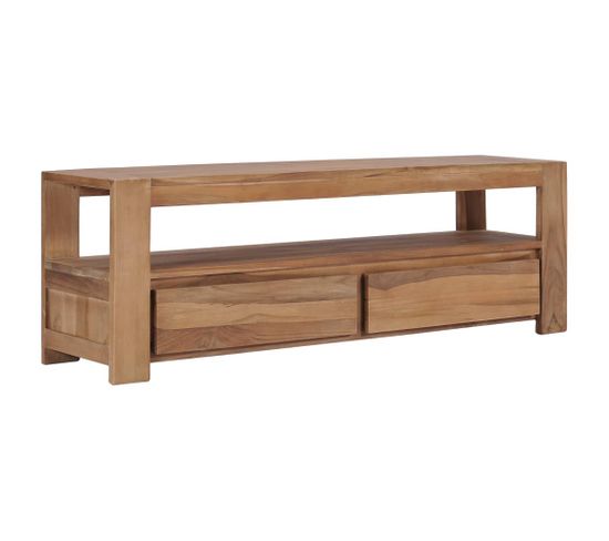 Meuble TV 120 X 30 X 40 Cm Bois De Teck Massif