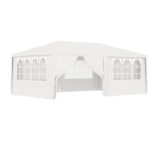 Tente De Réception Et Parois Latérales 4x6 M Blanc 90 G/m²