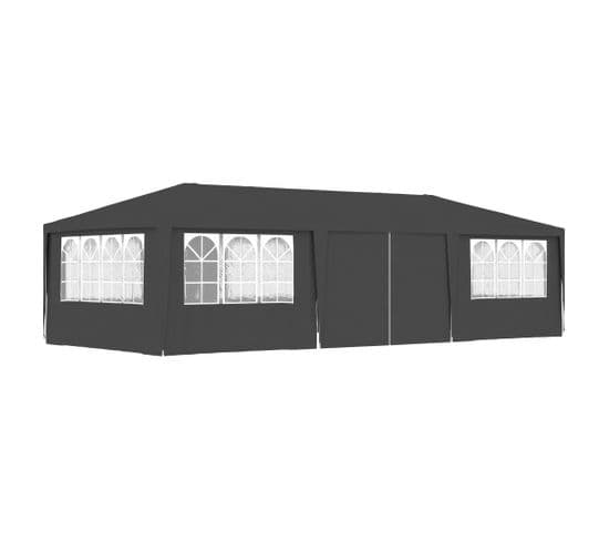 Tente De Réception Et Parois Latérales 4x9 M Anthracite 90 G/m²