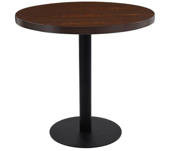 Table De Bistro Marron Foncé 80 Cm Mdf