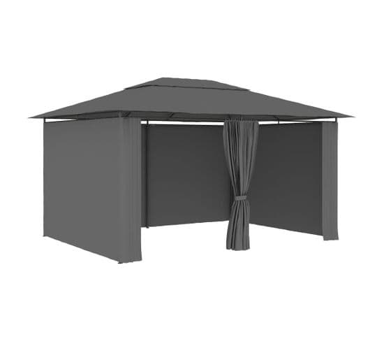 Tonnelle De Jardin Avec Rideaux 4 X 3 M Anthracite