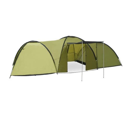 Tente Igloo De Camping 650x240x190 Cm 8 Personnes Vert