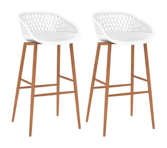 Chaises De Bar Lot De 2 Blanc