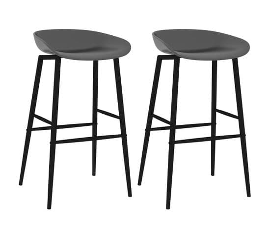 Chaises De Bar Lot De 2 Gris