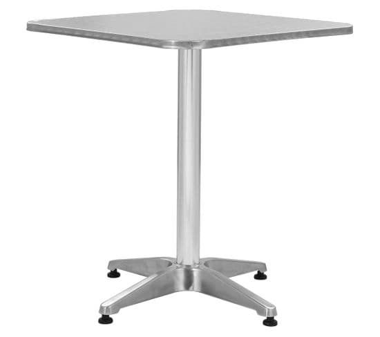 Table De Jardin Argenté 60x60x70 Cm Aluminium