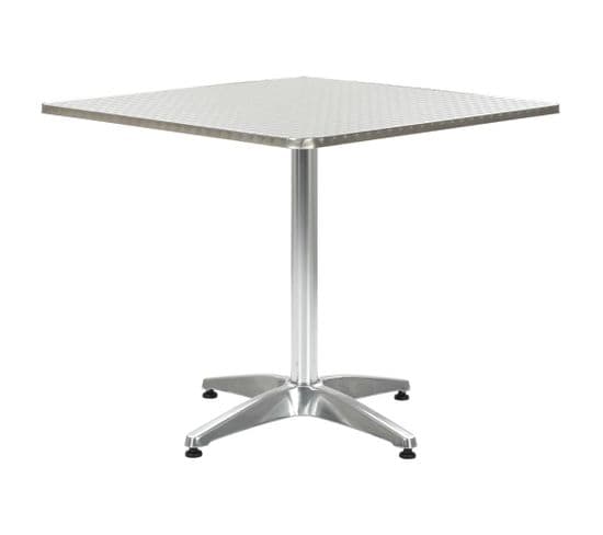 Table De Jardin Argenté 80x80x70 Cm Aluminium