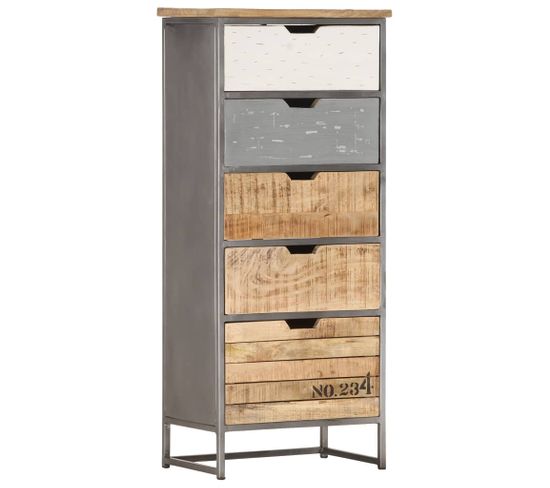 Chiffonnier 45x30x105 Cm Bois De Manguier Massif