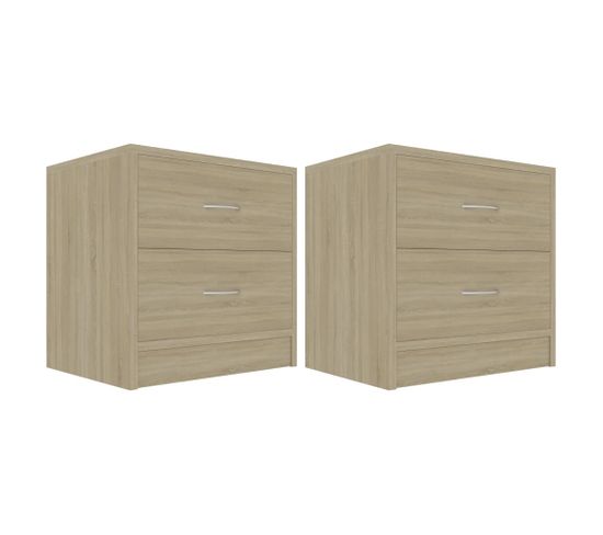 Tables De Chevet 2 PCs Chêne Sonoma 40 X 30 X 40 Cm Aggloméré