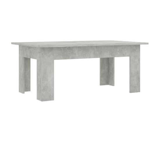 Table Basse Gris Béton 100x60x42 Cm Aggloméré