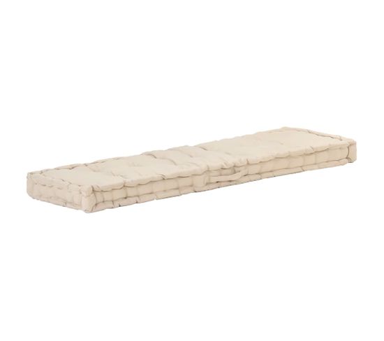 Coussin De Plancher De Palette Coton 120x40x7 Cm Beige