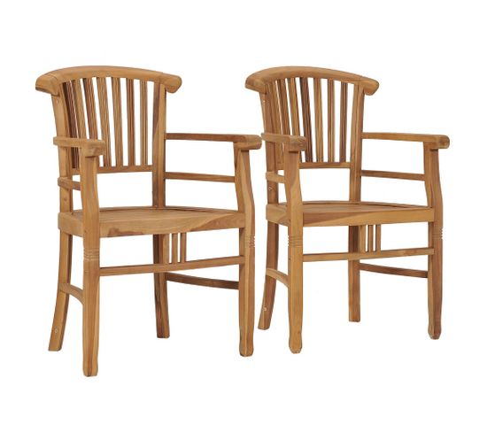 Chaises De Jardin 2 PCs Bois De Teck Solide