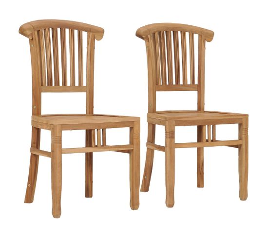 Chaises De Jardin 2 PCs Bois De Teck Solide