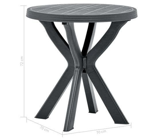 Table De Bistro Outdoor - Ø70 Cm - Gris Anthracite