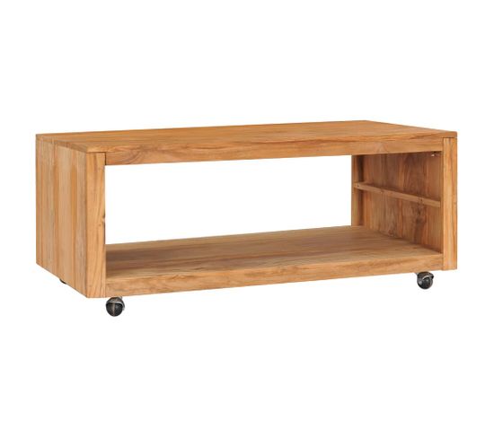 Table Basse 110x60x40 Cm Bois De Teck Massif