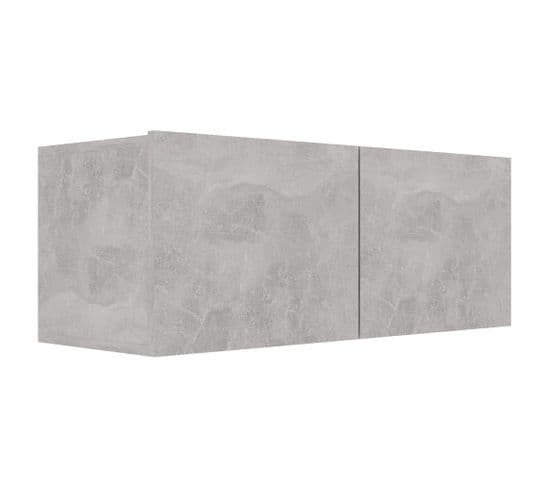 Meuble Tv Gris Béton 80x30x30 Cm Bois D’ingénierie