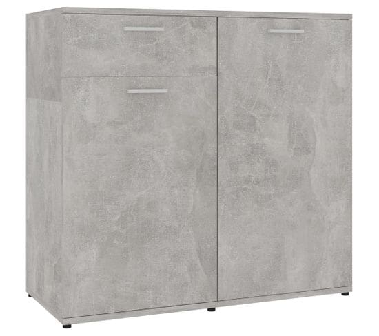 Buffet Gris Béton 80x36x75 Cm Aggloméré