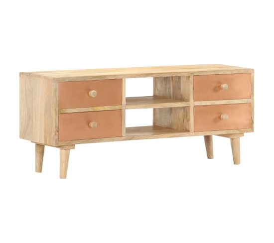 Meuble TV 110x30x45 Cm Bois De Manguier Solide