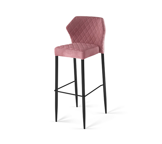 Tabouret De Bar Elégant Louis Revêtement En Velours Ignifuge -