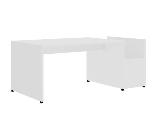 Table Basse Blanc 90x45x35 Cm Aggloméré