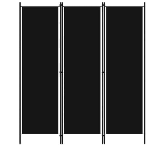 Cloison De Séparation 3 Panneaux Noir 150x180 Cm
