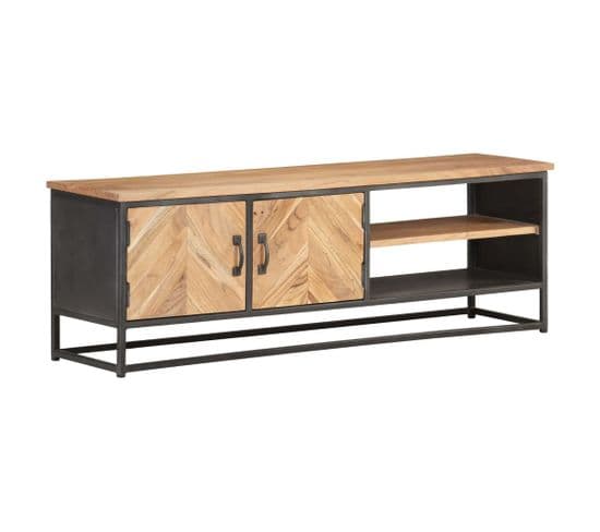 Meuble TV 120x30x40 Cm Bois D'acacia Massif