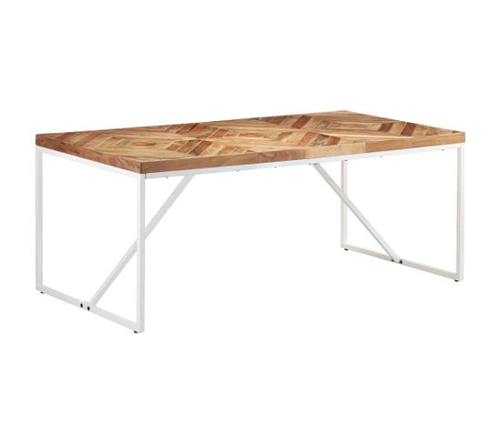 Table À Dîner 180x90x76 Cm Bois Massif D'acacia Et De Manguier