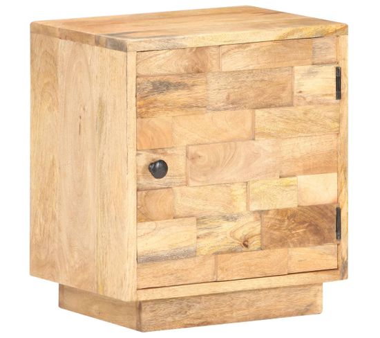 Table De Chevet 40x30x45 Cm Bois De Manguier Solide