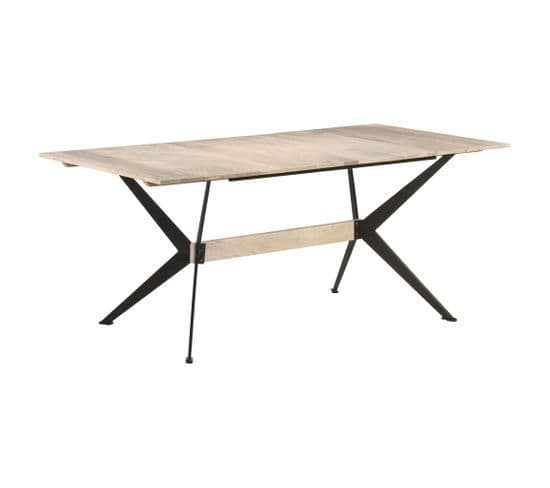 Table De Salle À Manger 180x90x76 Cm Bois De Manguier Massif