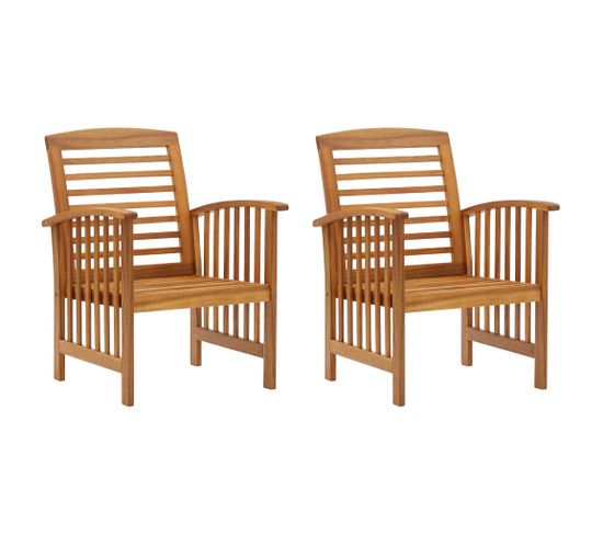 Chaises De Jardin 2 PCs Bois D'acacia Massif