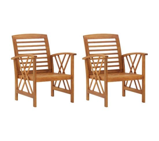 Chaises De Jardin 2 PCs Bois D'acacia Massif