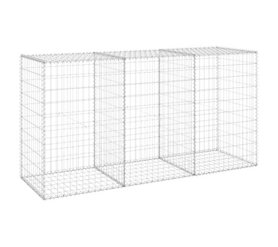 Mur En Gabion Avec Couvercles Acier Galvanisé 200x60x100 Cm